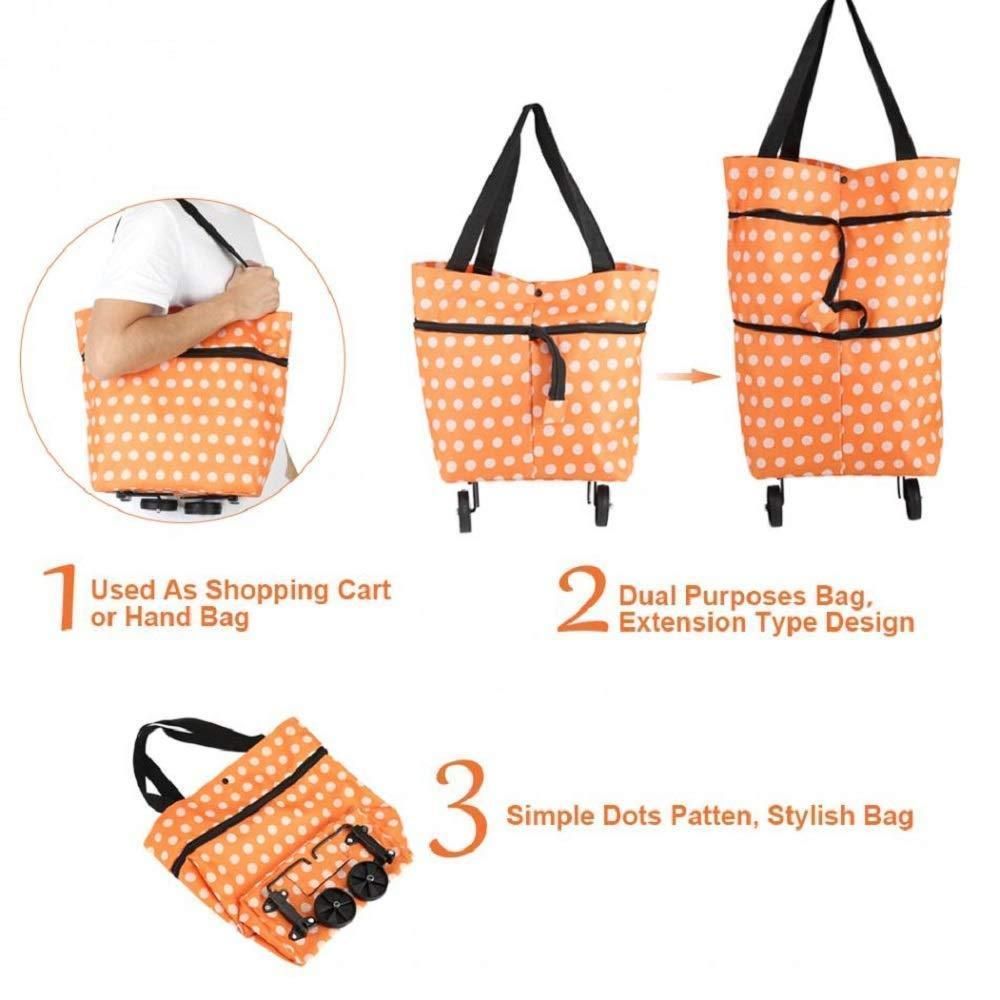Foldable Lightweight Polyester Shopping Trolley Bag – Multi-Purpose Waterproof Grocery & Travel Trolley Bag