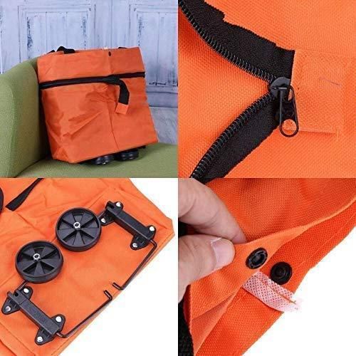 Foldable Lightweight Polyester Shopping Trolley Bag – Multi-Purpose Waterproof Grocery & Travel Trolley Bag